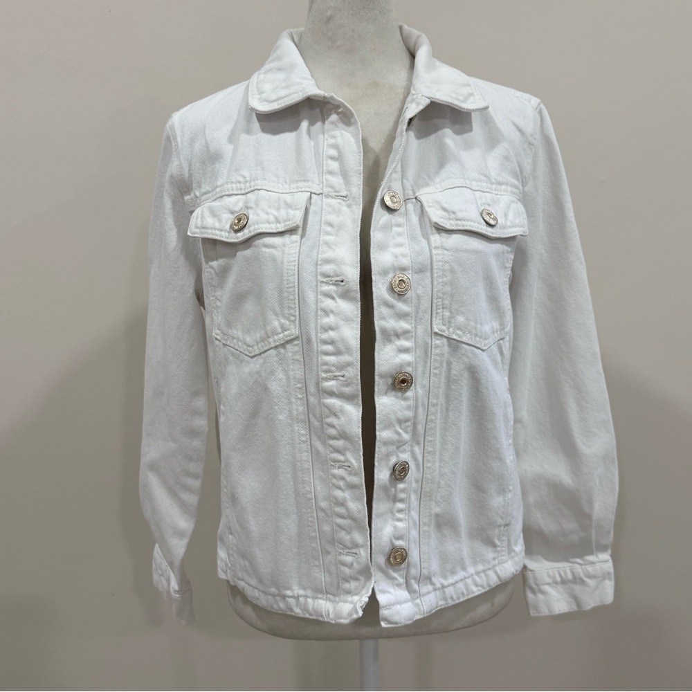 MNG Kids Girls White Denim Jacket 13–14 Years 164cm